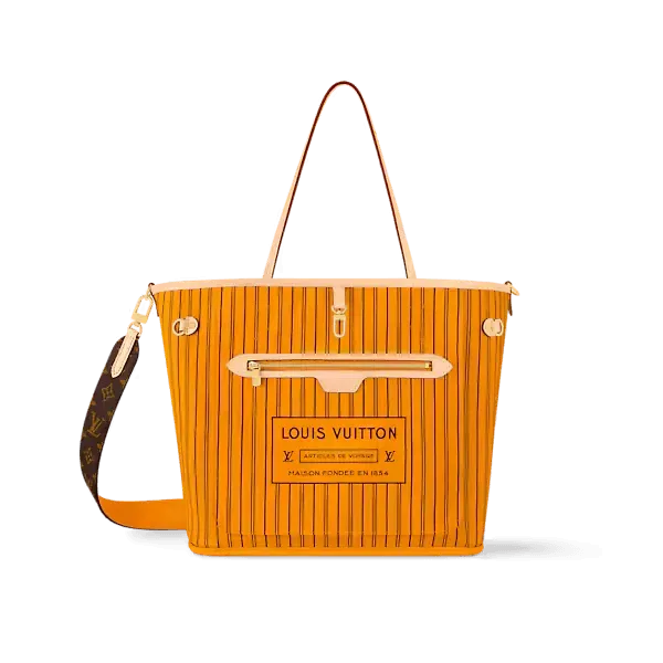 Сумка Neverfull Inside Out MM с плечевым ремнем Louis Vuitton Monogram/Jaune Safran - фото 1