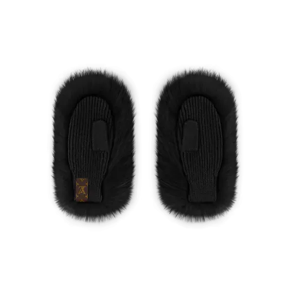 Варежки из меха Louis Vuitton Black - фото 1