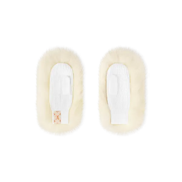 Варежки из меха Louis Vuitton White - фото 1