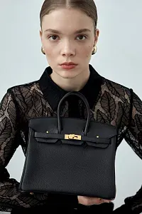 Hermès Сумка Birkin 25 Noir Togo Rose Gold Hardware - фото 3