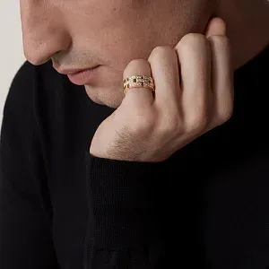 Cartier Кольцо Maillon Panthere Three Rows с бриллиантовым паве Men - фото 2