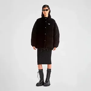 Prada Пуховик-трансформер из бархата - фото 2