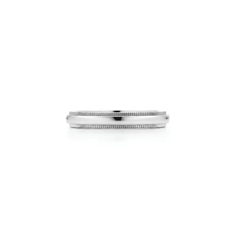Обручальное кольцо Tiffany Together Milgrain Band Ring Platinum - фото 1