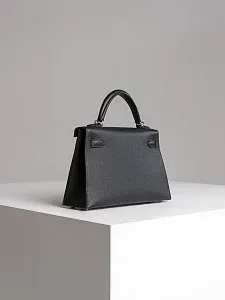 Hermès Сумка Kelly Mini 20 Black Epsom Palladium Hardware - фото 6