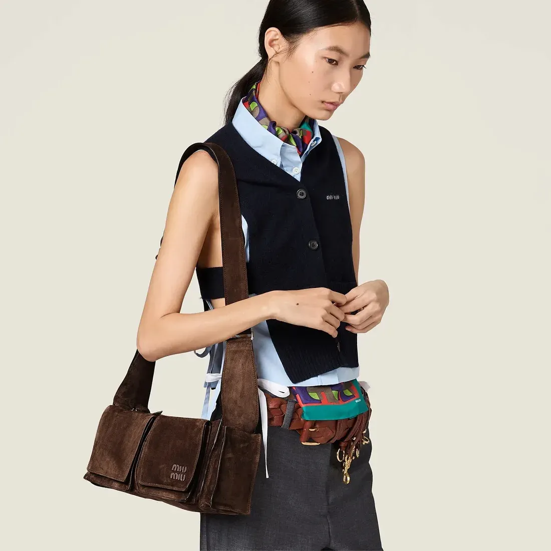 Miu Miu Сумка Utilitaire Dark Brown - фото 2