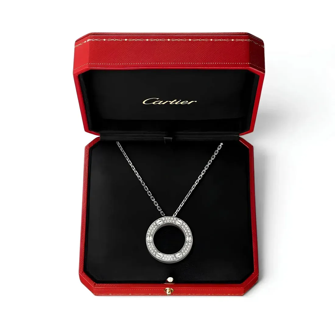 Cartier Колье Love, paved Men White Gold - фото 3