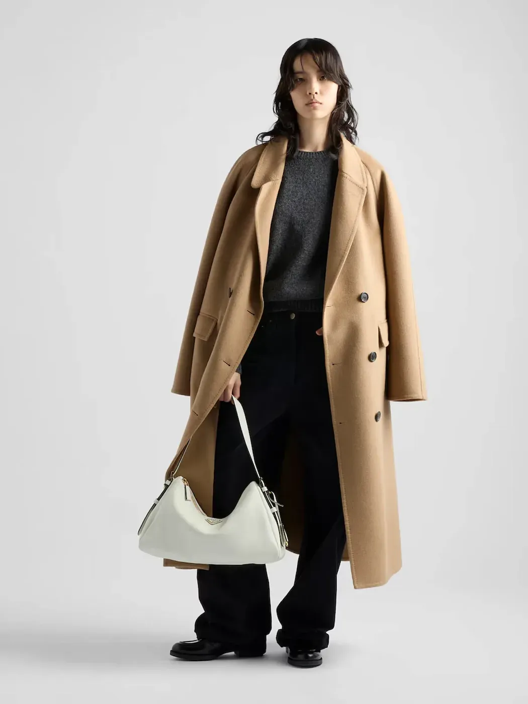 Prada Сумка на плечо Aimee Large из кожи White - фото 5