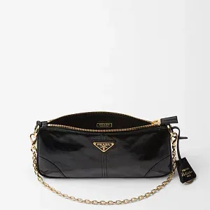 Prada Re-Edition 2002 cредняя кожаная сумка через плечо Black - фото 2