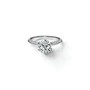 Tiffany & Co. Помолвочное кольцо Setting Engagement Ring with a Pave Diamond Band in Platinum - фото 1