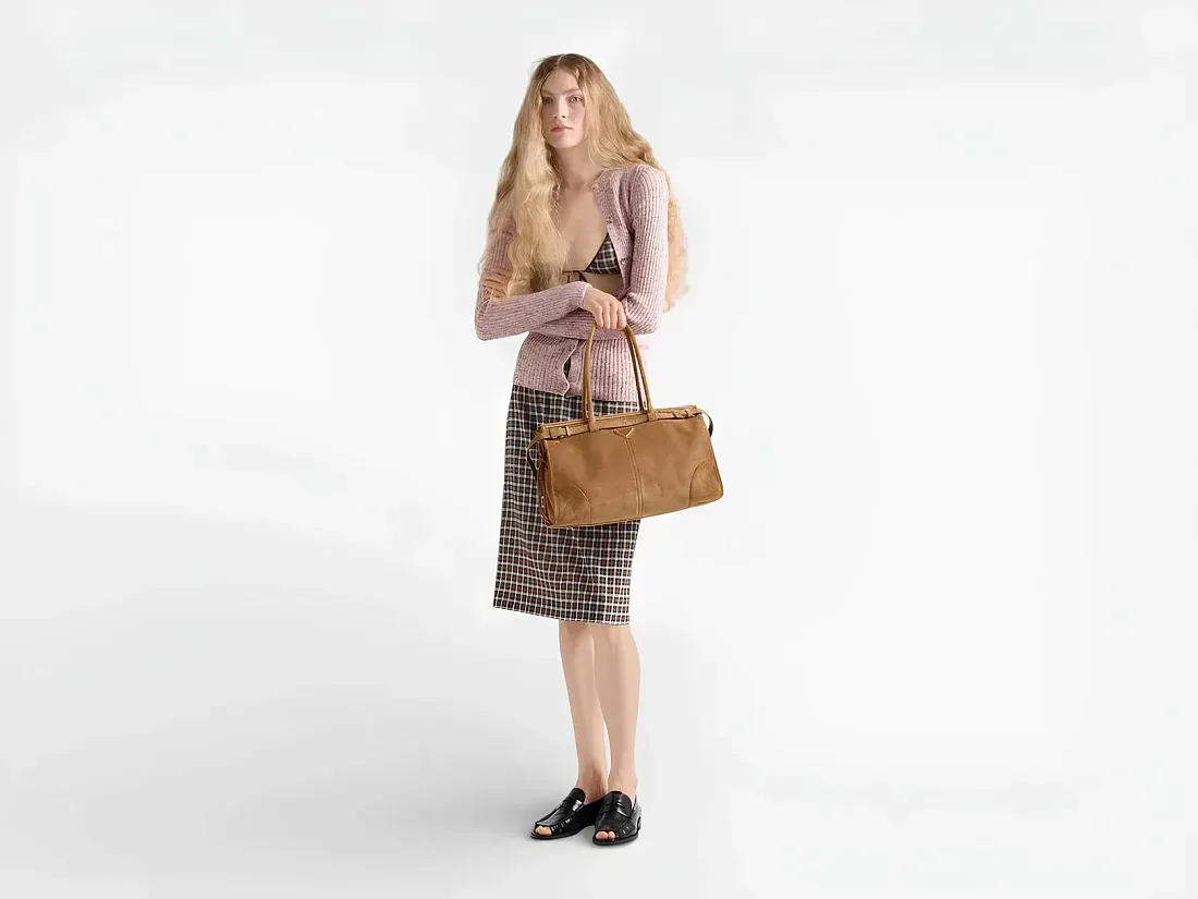 Prada Сумка большая Bonnie Cinnamon - фото 2
