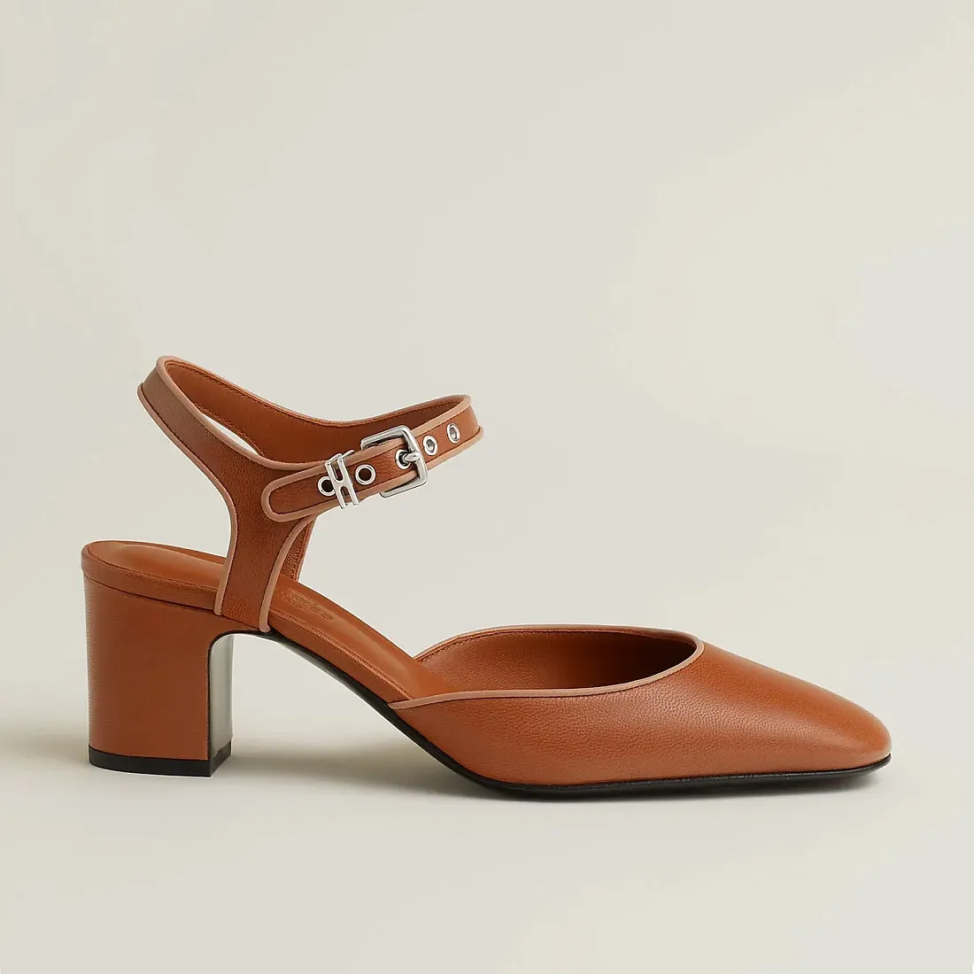Hermès Туфли Kamilla 60 Marron Alezan / Beige Perlino - фото 3