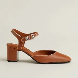 Hermès Туфли Kamilla 60 Marron Alezan / Beige Perlino - фото 3