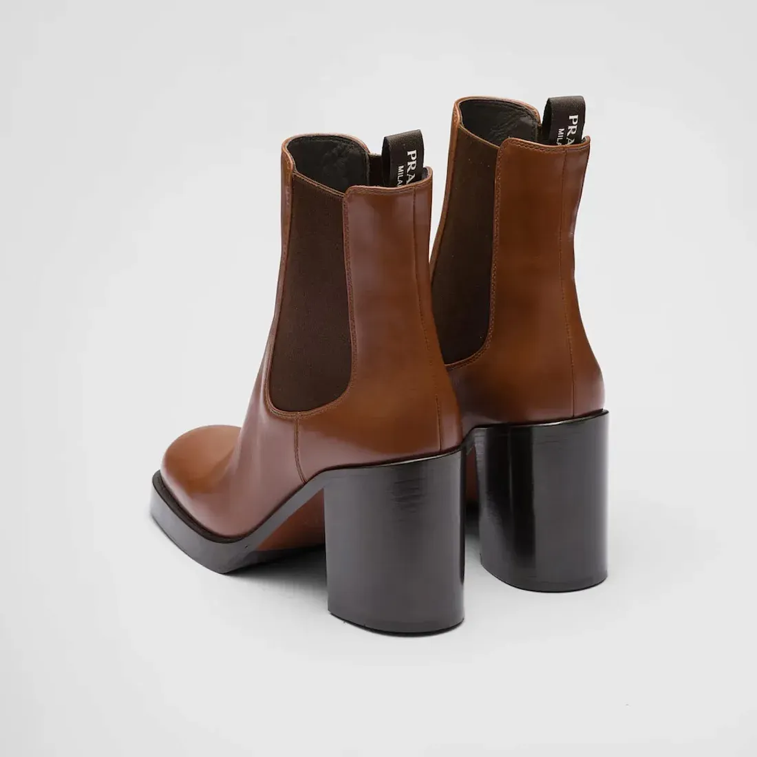 Prada Ботинки из кожи Cognac - фото 4