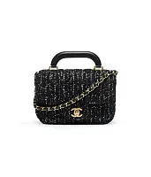 Chanel Мини-сумка Flap Black and White - фото 1