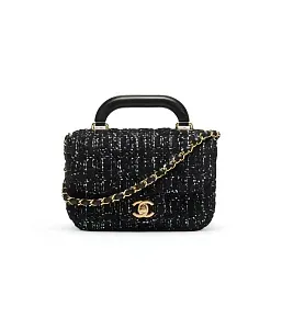 Chanel Мини-сумка Flap Black and White - фото 1