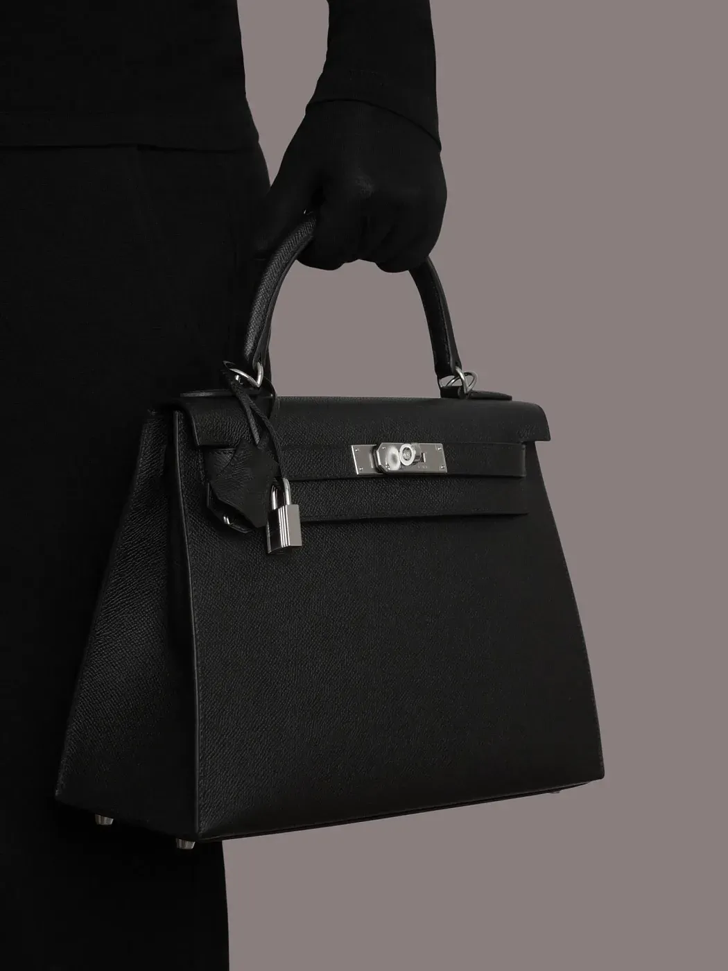 Hermès Cумка Kelly Sellier 28 Black Epsom Palladium Hardware - фото 2