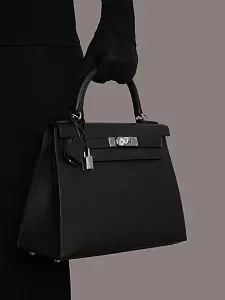 Hermès Cумка Kelly Sellier 28 Black Epsom Palladium Hardware - фото 2
