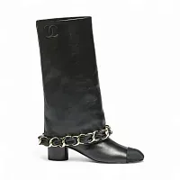 Chanel Кожаные сапоги Black - фото 1