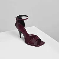 Phoebe Philo Ассиметричные сандалии из черной кожи с каблуком 90 Oxblood - фото 1
