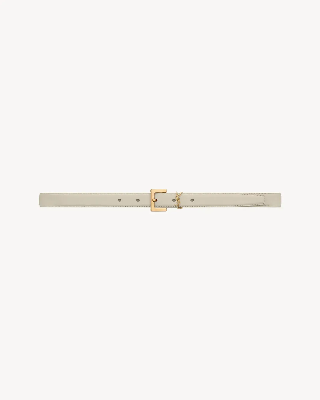 Saint Laurent Тонкий ремень Cassandre Dark Beige - фото 2