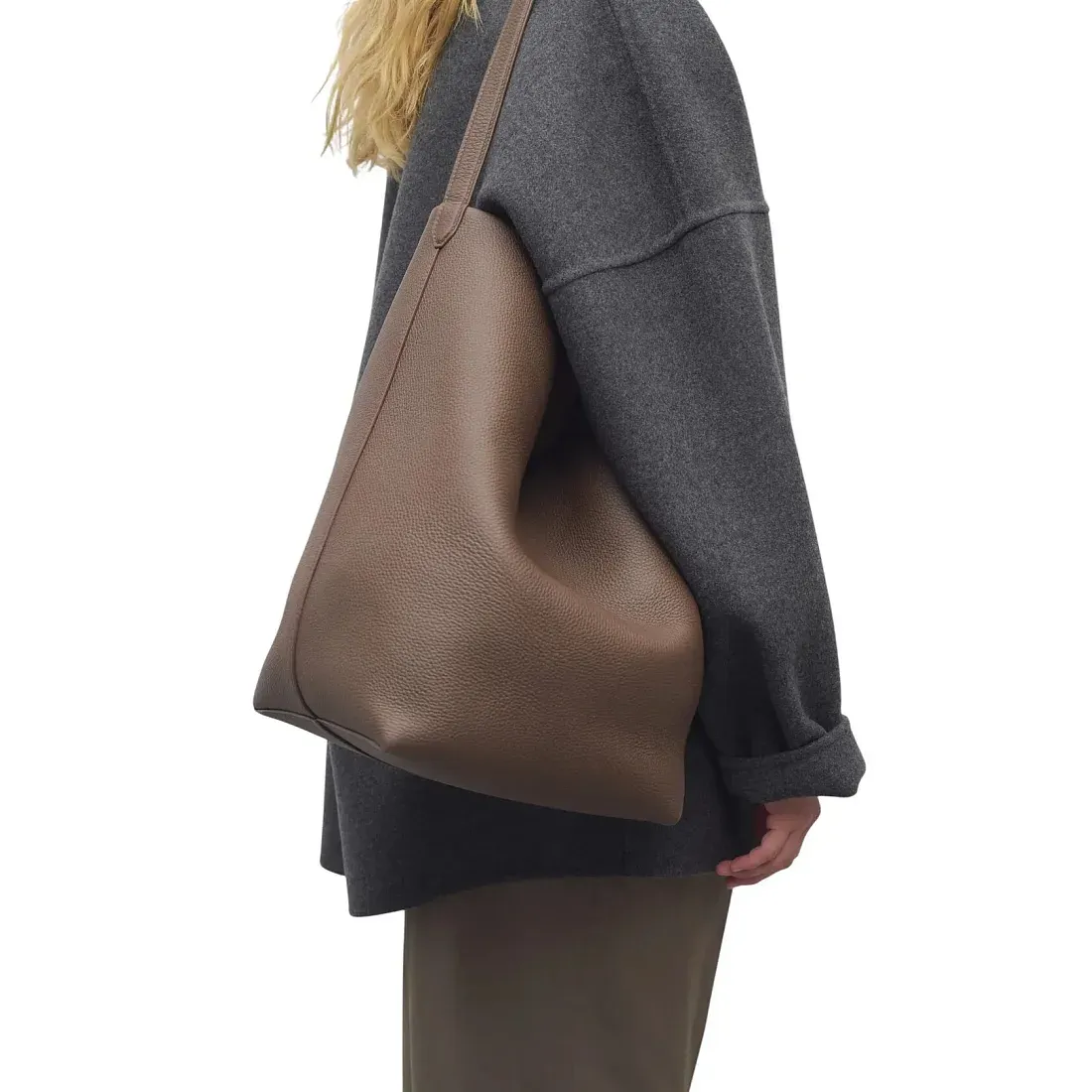 The Row Сумка Large NS Park Tote Dark Olive из кожи - фото 2
