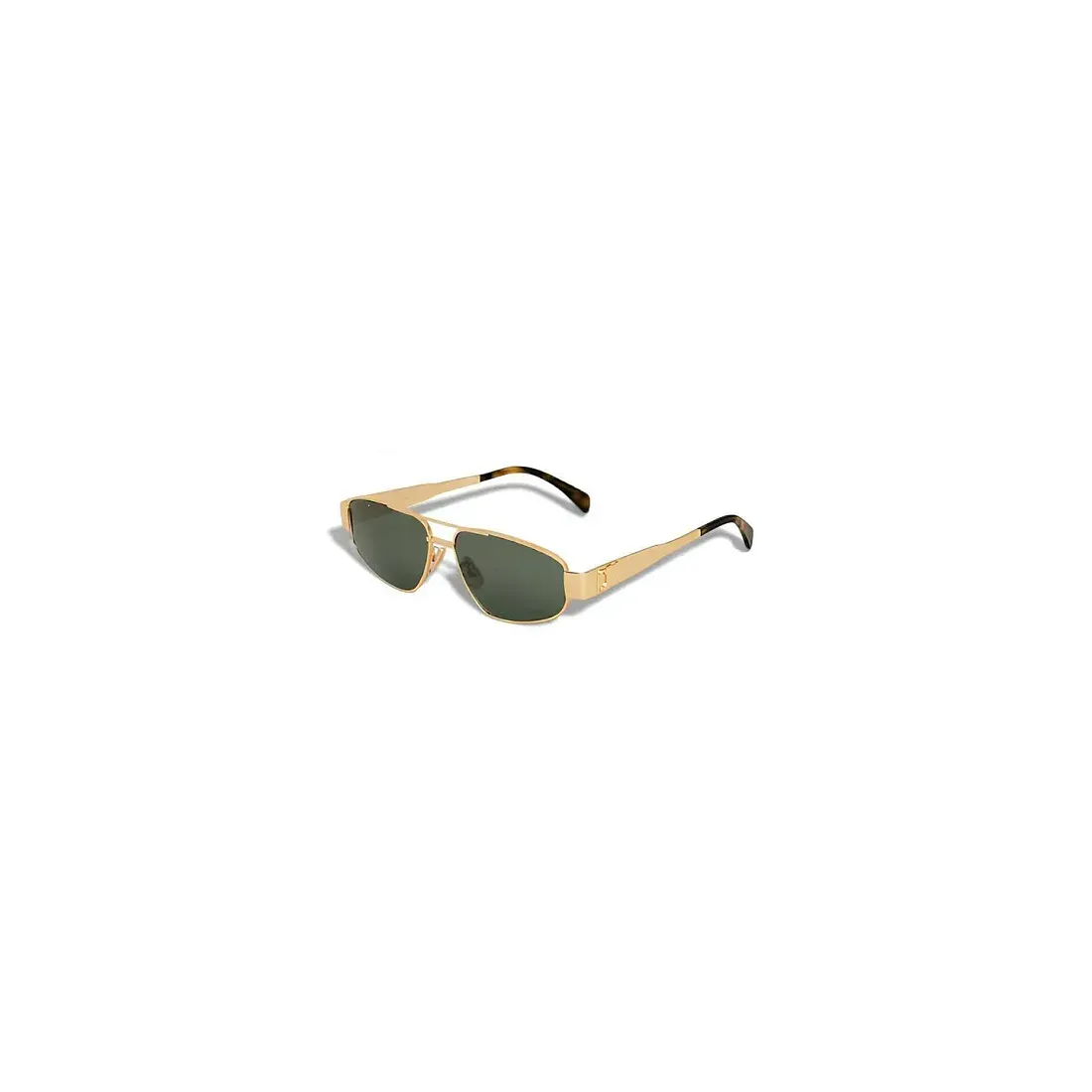 Celine Солнцезащитные очки Triomphe Metal 03 Men Gold and Green - фото 2