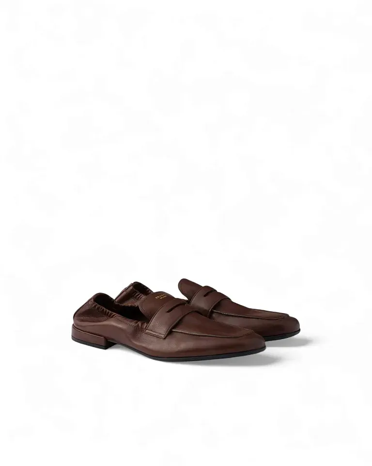 Мокасины Shuffle из антикварной кожи Prada Cognac - фото 1