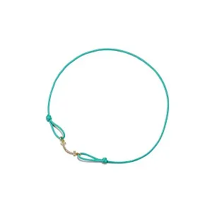 Tiffany & Co. Браслет T Smile Bracelet in Yellow Gold on a Blue Cord with Diamonds - фото 1