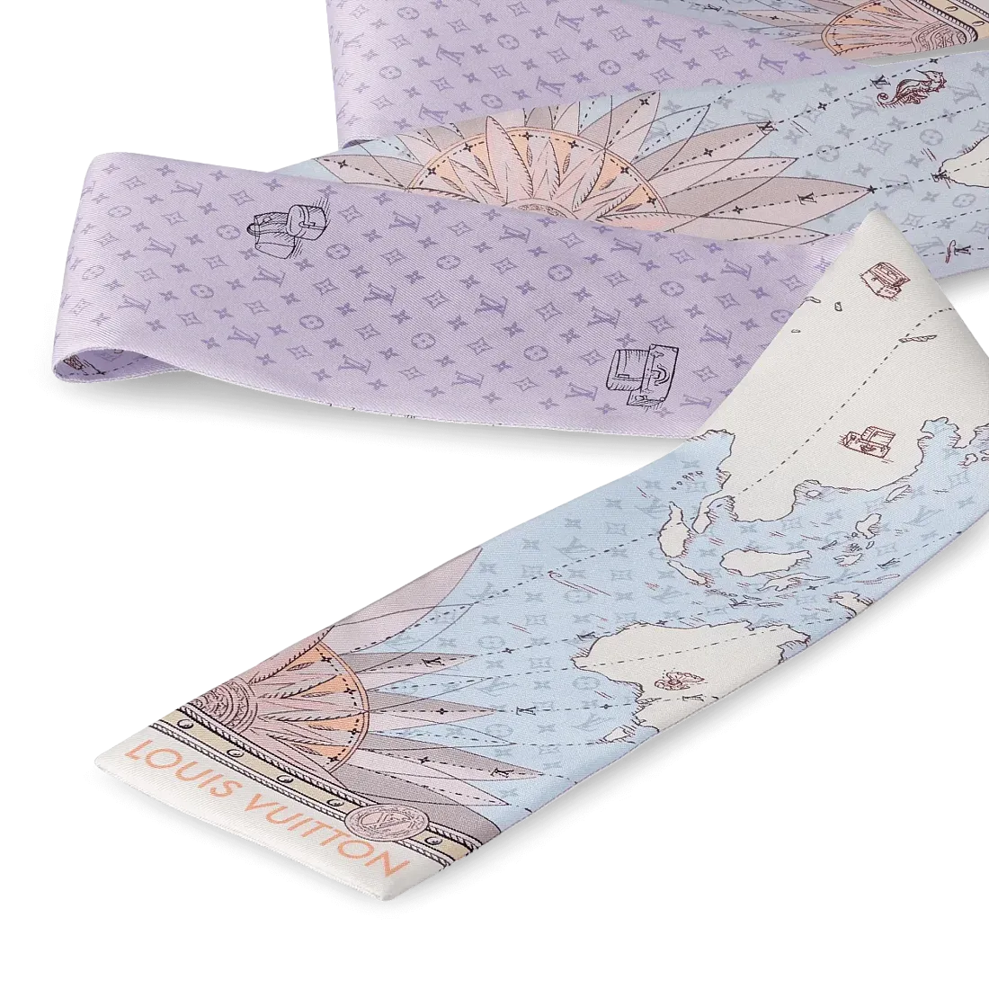 Louis Vuitton Шелковая лента Map Lilas - фото 2