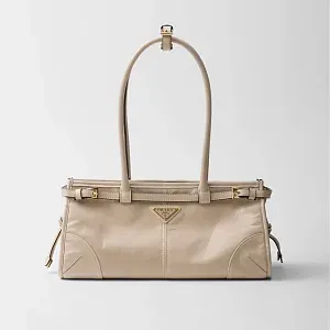 Prada Средняя кожаная сумка Travertine - фото 1