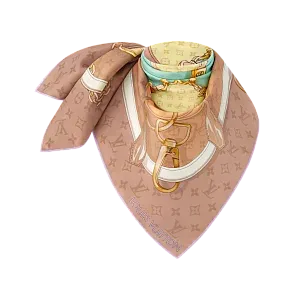 Louis Vuitton Платок-каре Flower And Straps 70 Beige - фото 3