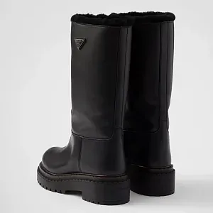 Prada Сапоги из кожи и овчины - фото 4