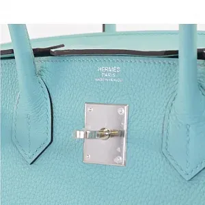 Hermès Birkin 30 Blue Atoll Togo PHW - фото 3