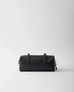 Prada Кожаная сумка среднего размера с верхней ручкой и замком Black - фото 3