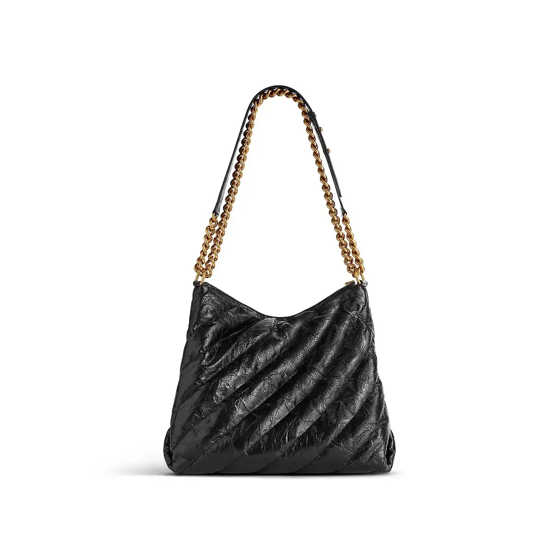 Balenciaga Сумка Crush Hobo Quilted in Black среднего формата - фото 4