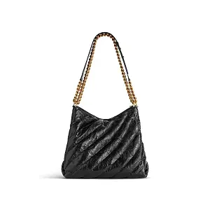Balenciaga Сумка Crush Hobo Quilted in Black среднего формата - фото 4