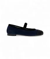 Chanel Бархатные туфли Мэри-Джейн Navy Blue/Black - фото 1