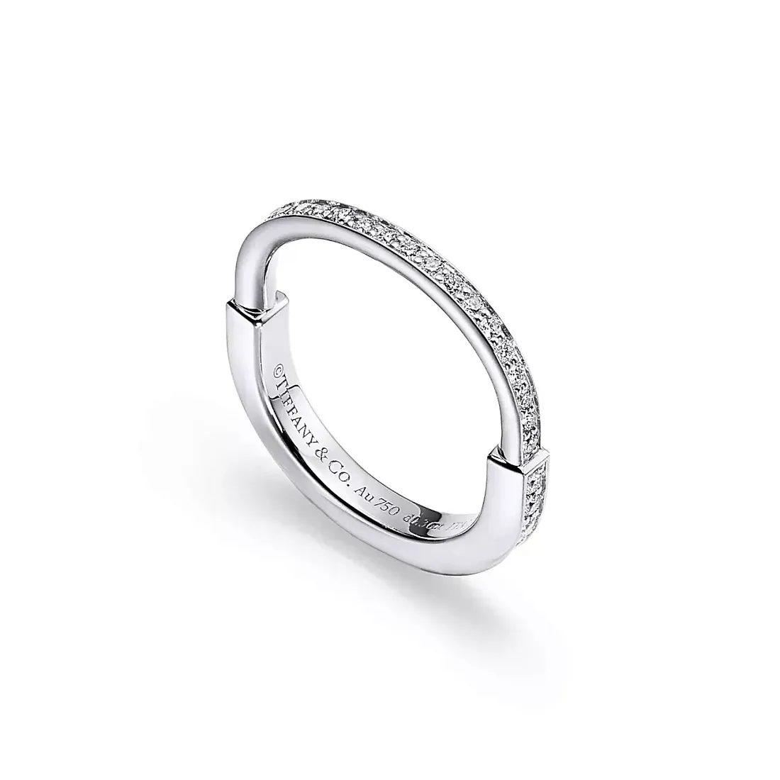 Tiffany & Co. Кольцо Lock Ring with Pave Diamonds White Gold - фото 2