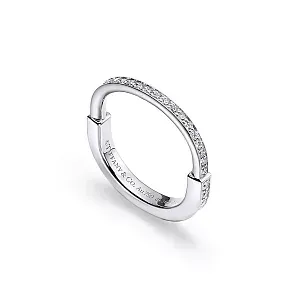 Tiffany & Co. Кольцо Lock Ring with Pave Diamonds White Gold - фото 2