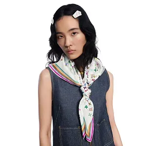 Louis Vuitton Платок-каре Monogram Multicolor 90 TM x White - фото 2