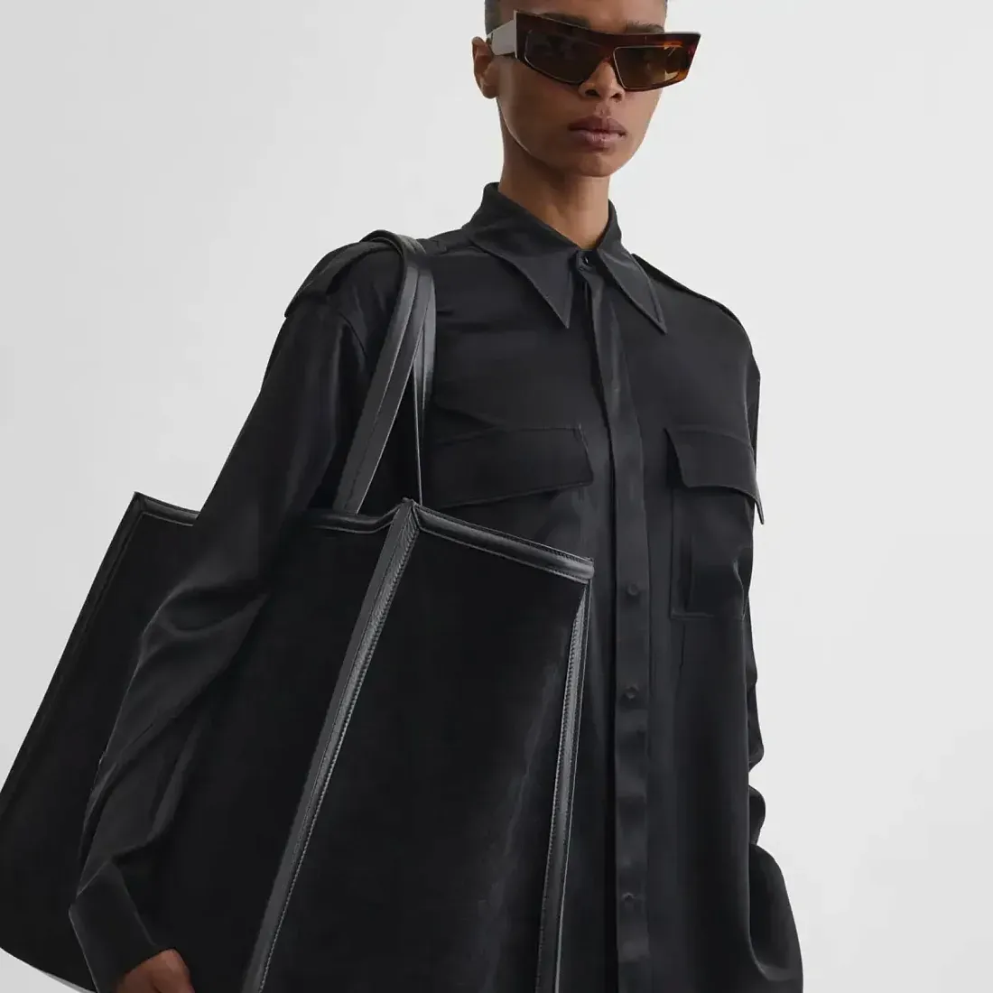 Phoebe Philo Сумка XL Cabas Black Suede - фото 2