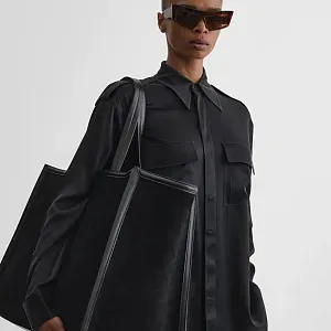 Phoebe Philo Сумка XL Cabas Black Suede - фото 2