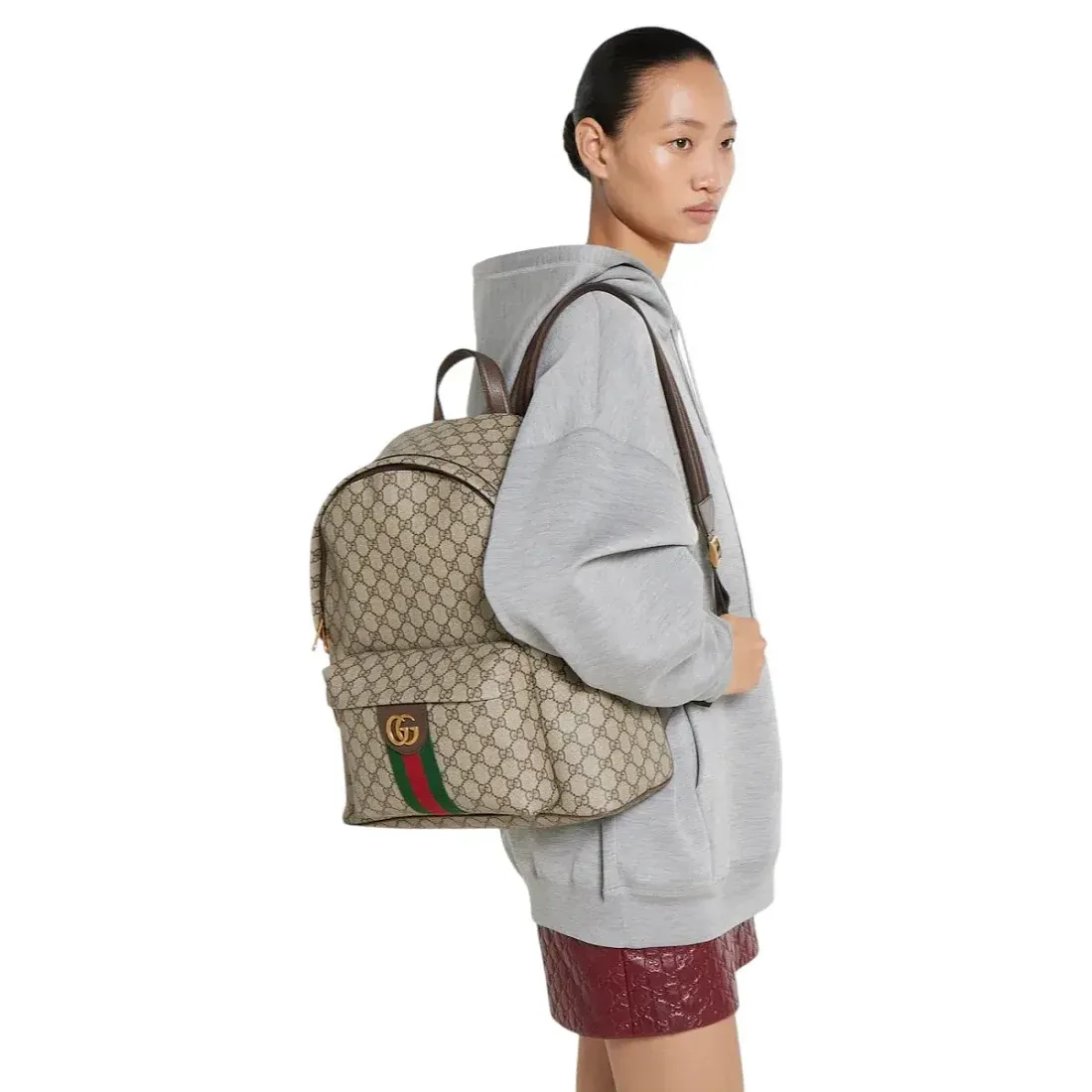Gucci Рюкзак средний Ophidia Beige / Dark Brown - фото 2