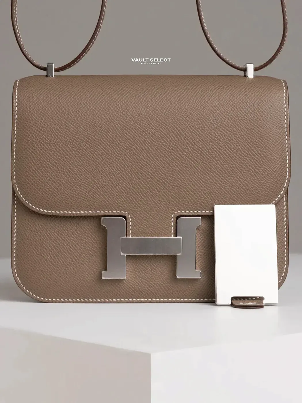 Hermès Сумка Constance 18 Mini Etoupe Epsom Palladium Hardware - фото 7