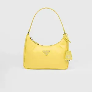 Prada Мини-сумка Re-Edition 2005 из Re-Nylon и сафьяновой кожи Citron Yellow - фото 1