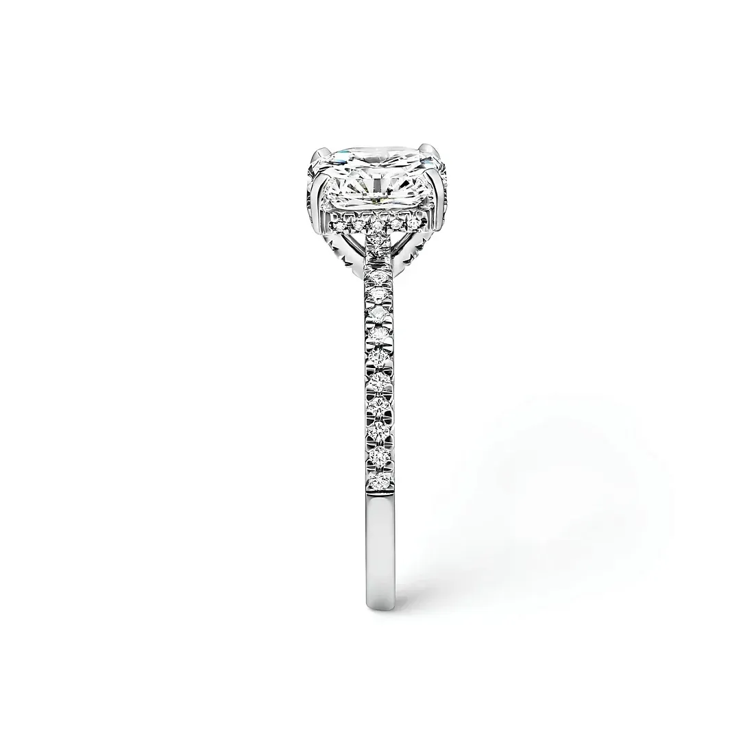 Tiffany & Co. Помолвочное кольцо True Engagement Ring with a True Diamond and a Platinum Diamond Band - фото 5