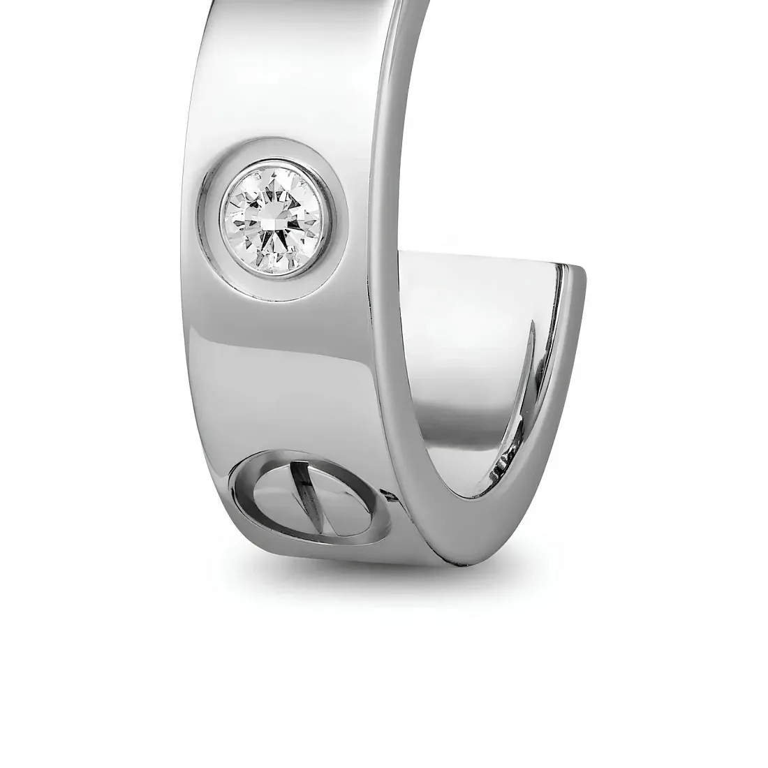 Cartier Серьги Love hoop earrings, classic model, 2 diamonds White Gold - фото 3
