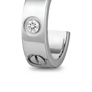 Cartier Серьги Love hoop earrings, classic model, 2 diamonds White Gold - фото 3