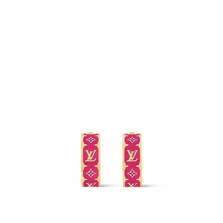 Серьги Nanogram Enamel Louis Vuitton Fuchsia - фото 1