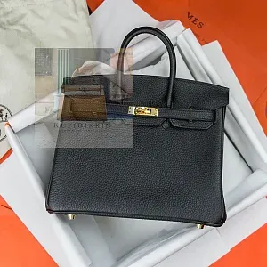 Hermès Сумка Birkin 25 Black Togo Gold Hardware - фото 1